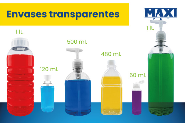 botellas de plástico transparente